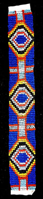 Tribal Regalia Bead Strip Blue