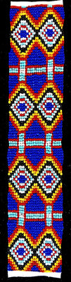 Tribal Regalia Bead Strip Blue