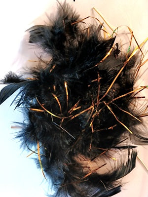 Gold Tinsel Feather, Black