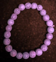 Lava Purple Stretch Bracelet - 8mm Round