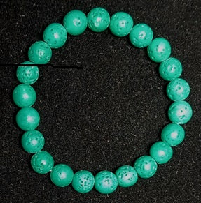 Green Lava Stretch Bracelet - 8mm Round