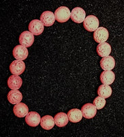 Orange Lava Stretch Bracelet - 8mm Round