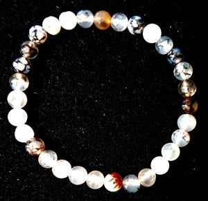 Rainbow Moonstone Stretch Bracelet - 6mm Round