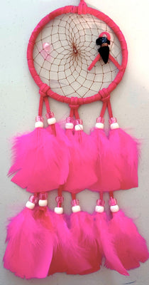 4" Dream Catcher - Pink w/Obsidian Arrowhead