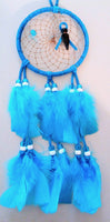 4" Dream Catcher - Med Blue w/Obsidian Arrowhead