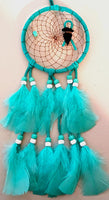 4" Dream Catcher - Turquoise w/Obsidian Arrowhead