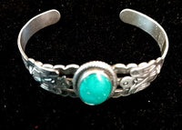 Oval Turquoise Thunderbird Cuff