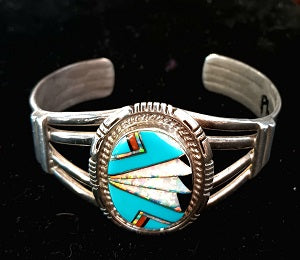 Inlay Zuni Style Cuff