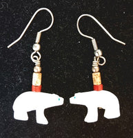 Stone White Bear Earrings