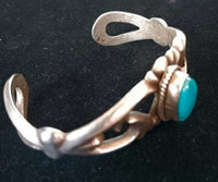 Sandcast Oval Turquoise Cuff