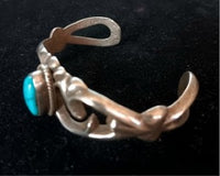 Sandcast Oval Turquoise Cuff