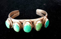 Five Stone Oval Turquoise Cuff AS-IS.