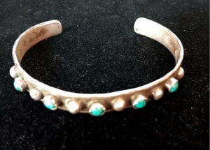 Vintage 5Caps Turquoise Cuff