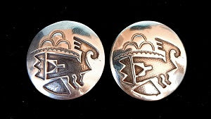 31mm Round Silver Navajo Bird