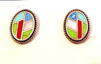 19x13mm Oval Inlay Post Earring