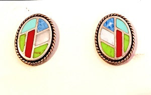 19x13mm Oval Inlay Post Earring