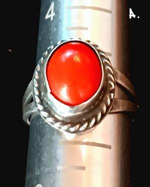 Coral Oval Ring -5