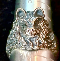 SS Wolf Head Ring-