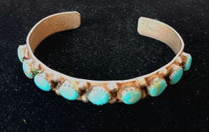 Nine Turquoise Stone Cuff