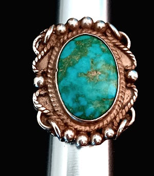 Vintage Oval Turquoise Ring Sizes 5.75