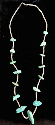 15 Nugget Turquoise / Heishi Necklace