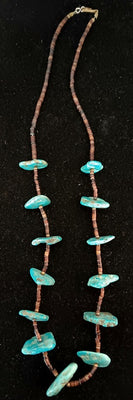 13 Nugget Turquoise / Heishi Necklace