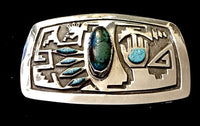 Kokopelli, Hand, Turquoise Belt Buckle