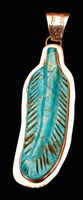 Turquoise Feather Pendant