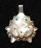 SS Mother of Pearl Frog Pendant