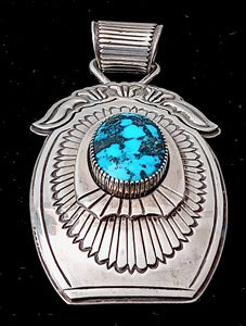 Silver Oval Turquoise Pendant