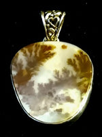 Moss Agate Pendant  1.1/2"L x 1"W