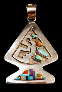 Zuni Inlay 2-Sided Pendant