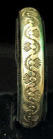 SS W. Tahe Stamped Bangle Bracelet