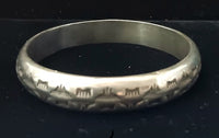 Stamped Bangle Bracelet - W. Tahe