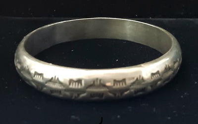 Stamped Bangle Bracelet - W. Tahe