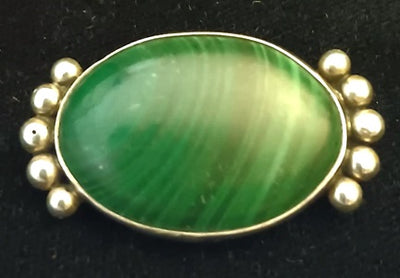 Oval Malachite Pin