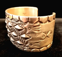 Hand Stamped Diamond Pattern Cuff