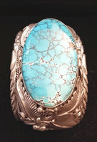 Turquoise Cab Feather Cuff