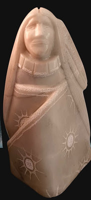 Artist J. Johnson, Native American Carved Alabaster