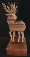 Wooden Eagle Deer Statue AS-IS