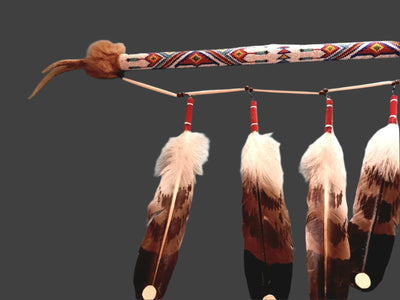 Imitation Eagle Feather Antler Horn Dance Stick