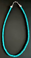 6mm Rondelle Turquoise Necklace 18"