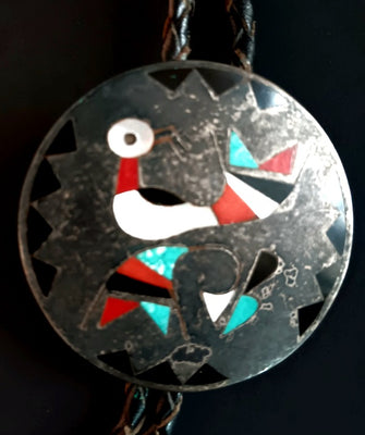 Vintage Inlay Bird Bolo Tie