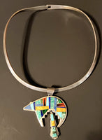 Artist C. Begay Inlay Bear on Yoke Necklace