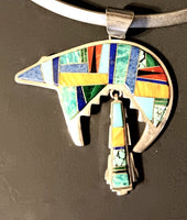 Artist C. Begay Inlay Bear on Yoke Necklace