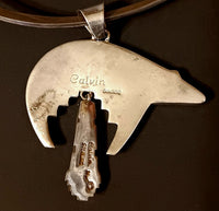 Artist C. Begay Inlay Bear on Yoke Necklace