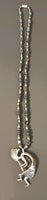 Kokopelli Hematite Necklace 22"