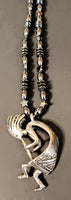 Kokopelli Hematite Necklace 22"