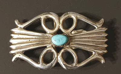 Turquoise Vintage Sandcast Belt Buckle 2.3/4" lx 1.1/2"W