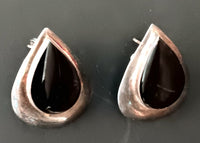 25mm SS Onyx Teardrop Earring